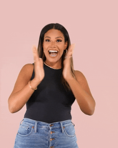 Happy Lets Go GIF by Kamie Crawford Abbildung des kostenlosen Starterguides für (teil-)selbständige Frauen in der Schweiz.